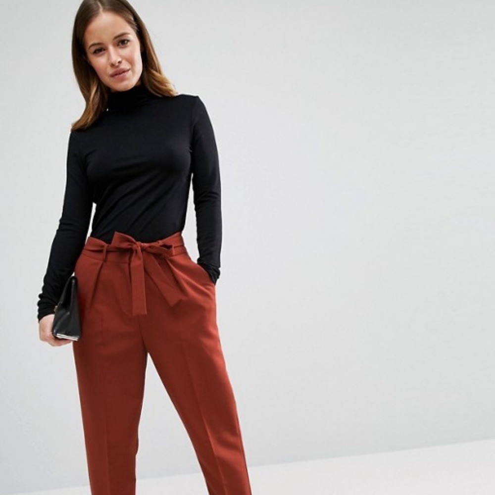 ASOS Woven Peg Trousers With Obi Tie